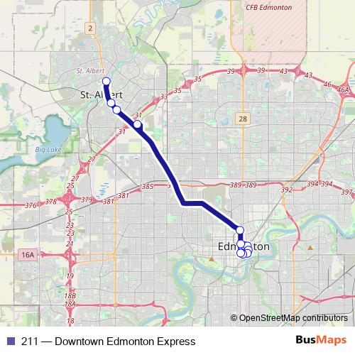 211 bus Line Map