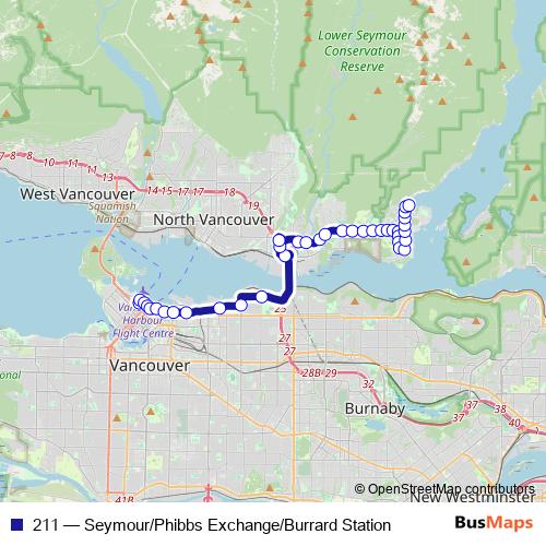 211 bus Line Map