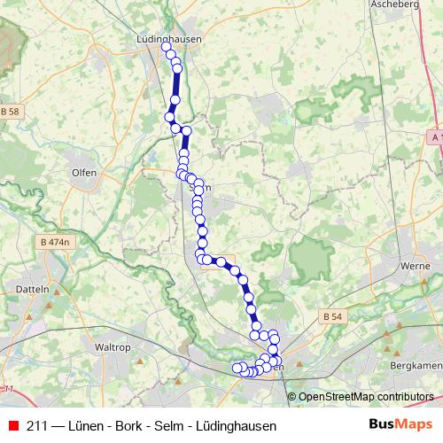 211 bus Line Map
