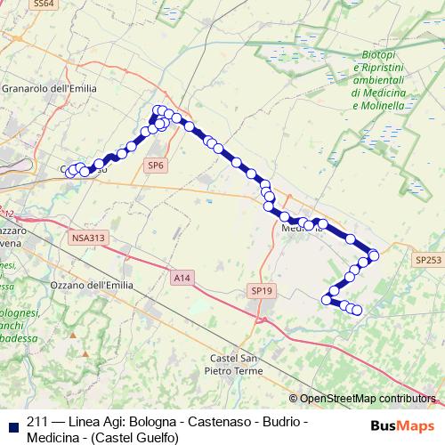 211 bus Line Map
