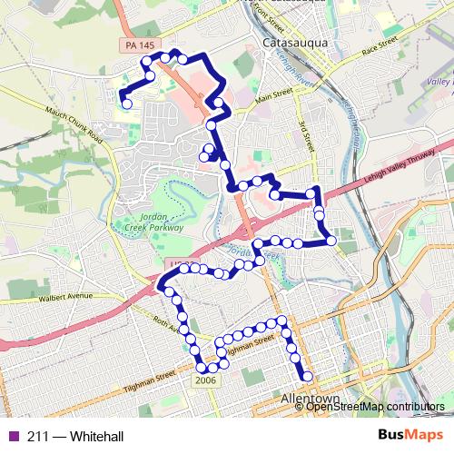 211 bus Line Map