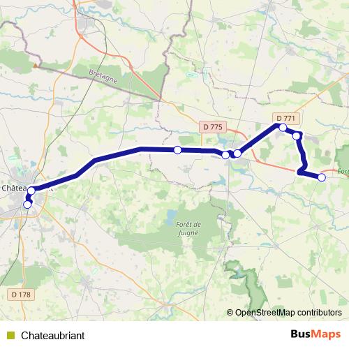 Chateaubriant bus Line Map