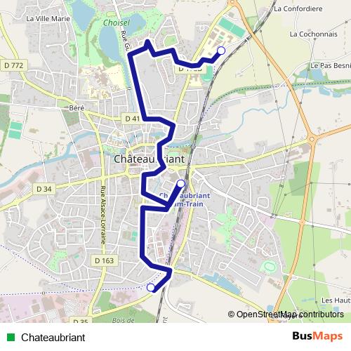 Chateaubriant bus Line Map