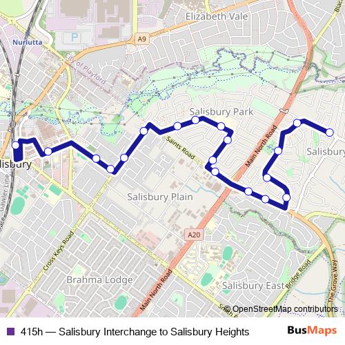 415h bus Line Map
