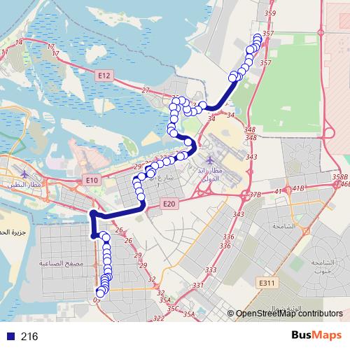 216 bus Line Map