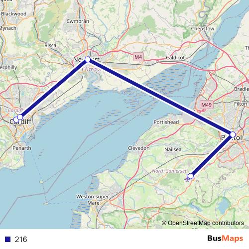 216 bus Line Map