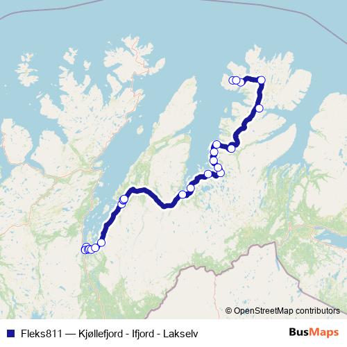 Fleks811 bus Line Map