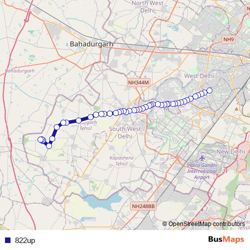 822up bus Line Map