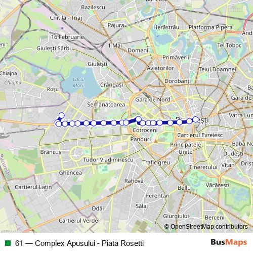 61 trolleybus Line Map