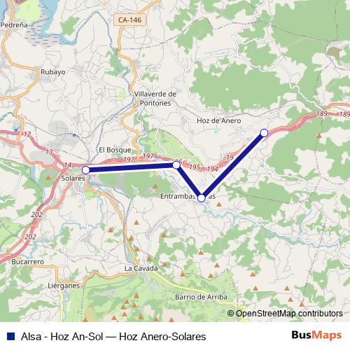Alsa - Hoz An-Sol bus Line Map