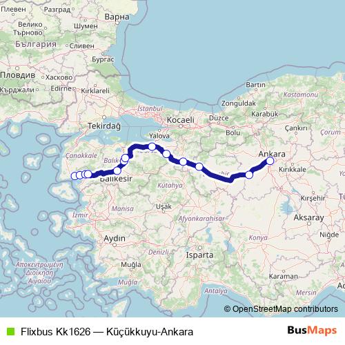 Flixbus Kk1626 bus Line Map