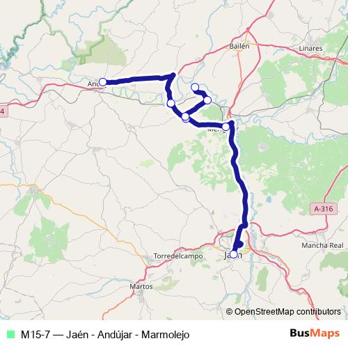 M15-7 bus Line Map