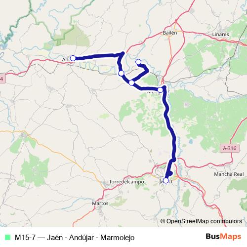 M15-7 bus Line Map