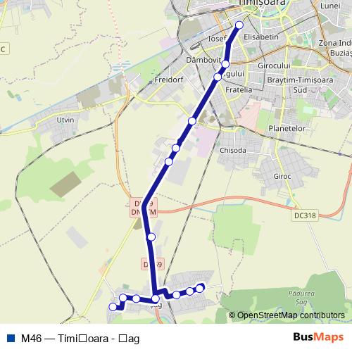 M46 bus Line Map