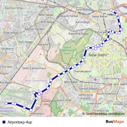 Airportexp-4up bus Line Map