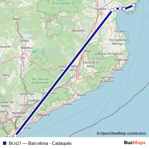 Bcn21 bus Line Map