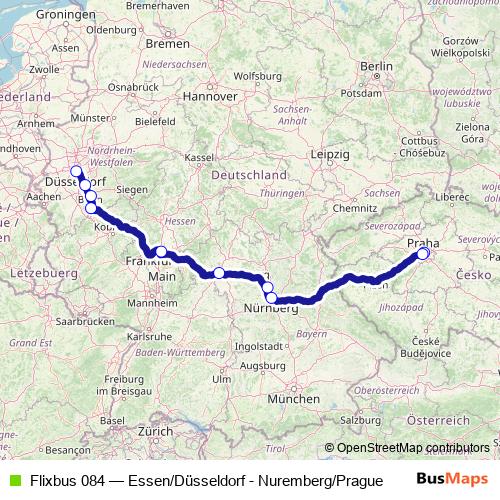 Flixbus 084 bus Line Map