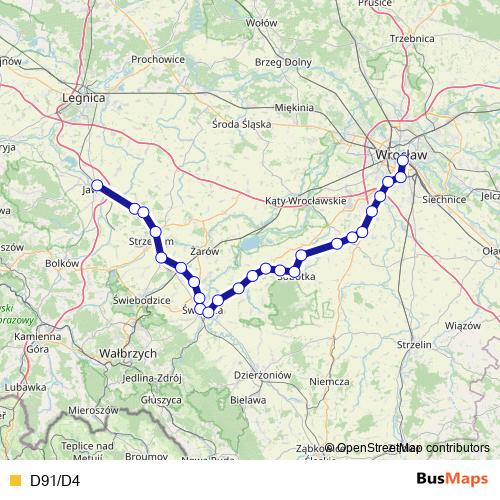 D91/D4 rail Line Map