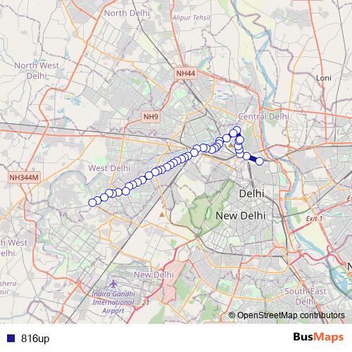 816up bus Line Map