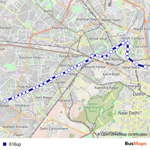 816up bus Line Map