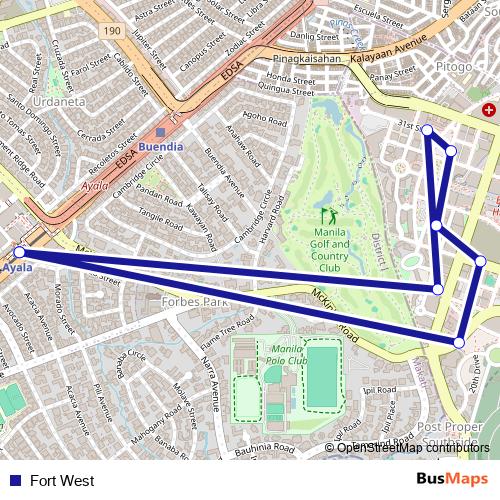 Fort West bus Line Map