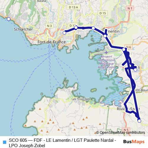 SCO 605 bus Line Map