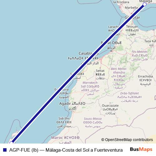 AGP-FUE (Ib) air Line Map