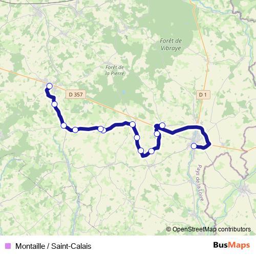 Montaille / Saint-Calais bus Line Map