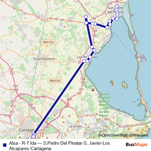 Alsa - R-7 Ida bus Line Map