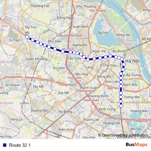Route 32 1 bus Line Map