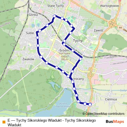 E trolleybus Line Map