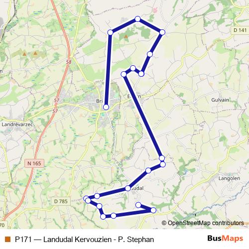 P171 bus Line Map