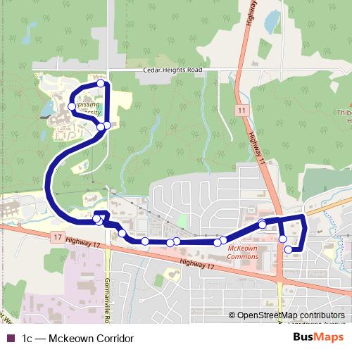 1c bus Line Map