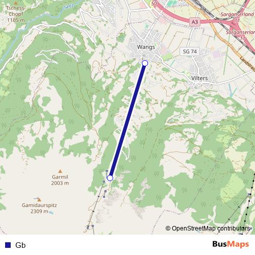 Gb cable-car Line Map