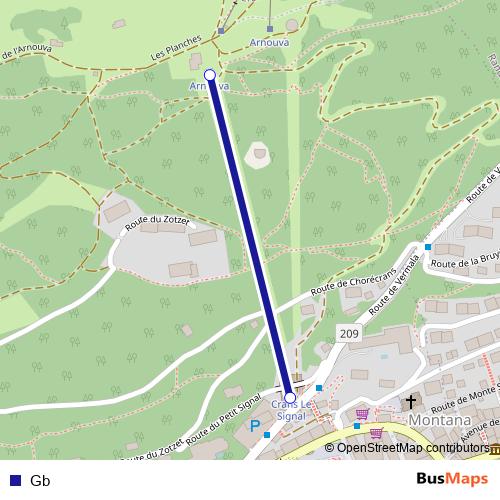 Gb cable-car Line Map