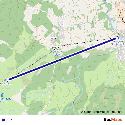 Gb cable-car Line Map