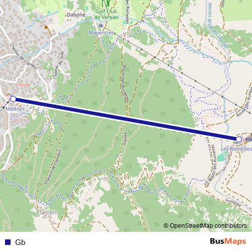 Gb cable-car Line Map