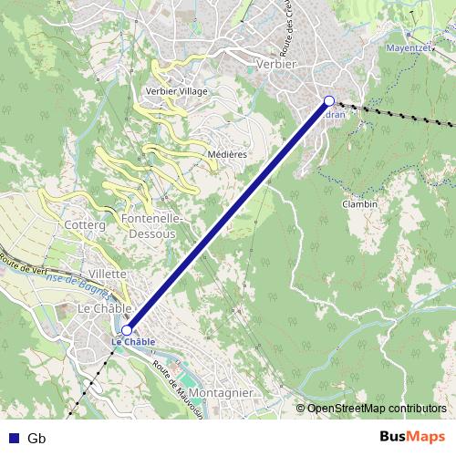 Gb cable-car Line Map