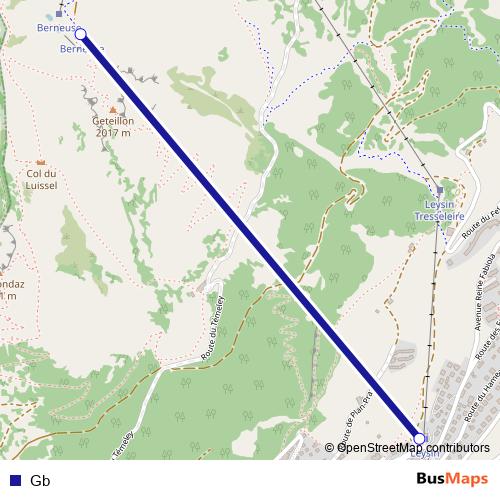 Gb cable-car Line Map