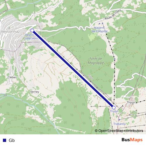 Gb cable-car Line Map