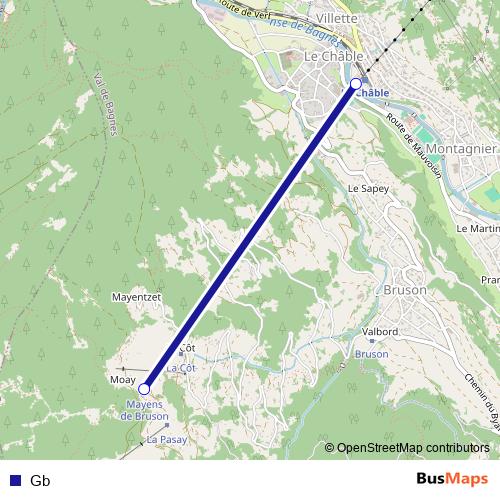 Gb cable-car Line Map