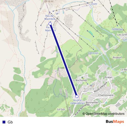 Gb cable-car Line Map