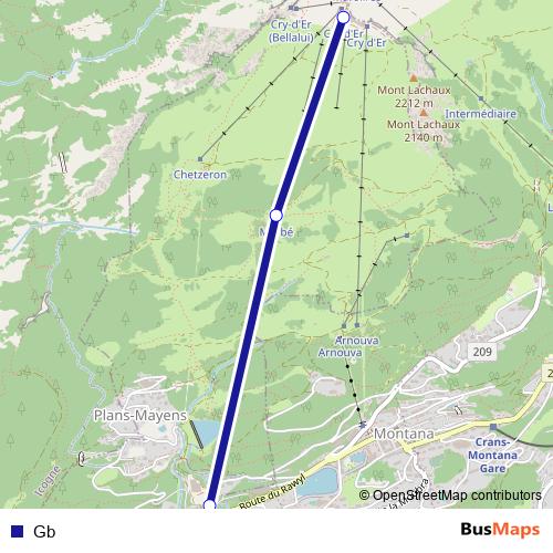 Gb cable-car Line Map