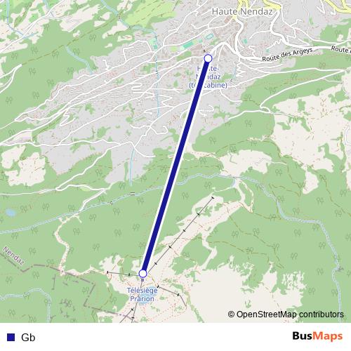 Gb cable-car Line Map