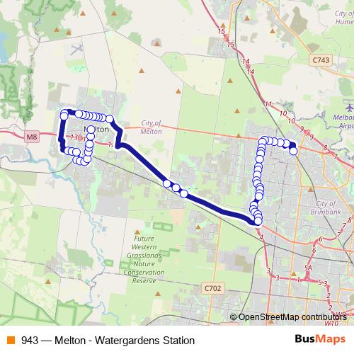 943 bus Line Map