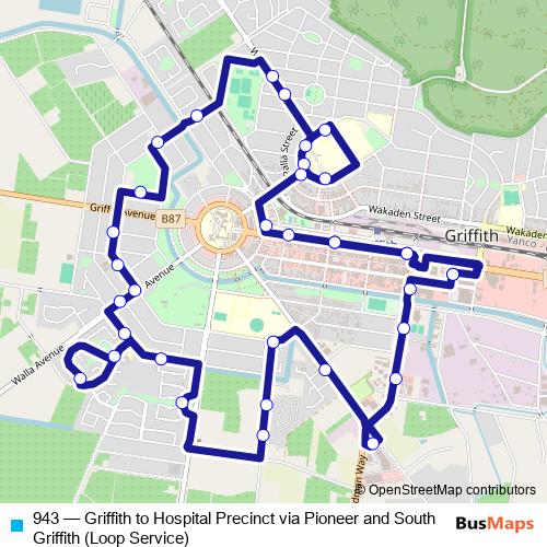 943 bus Line Map