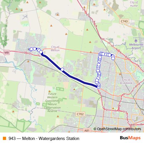 943 bus Line Map