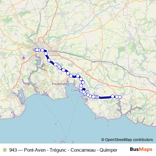 943 bus Line Map