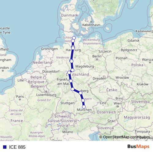 ICE 885 rail Line Map
