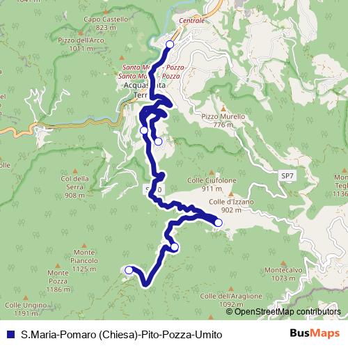 S.Maria-Pomaro (Chiesa)-Pito-Pozza-Umito bus Line Map